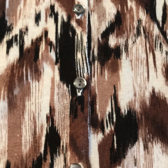 J. Jill sweater, black, brown, white pattern, L - Picture 6 of 6